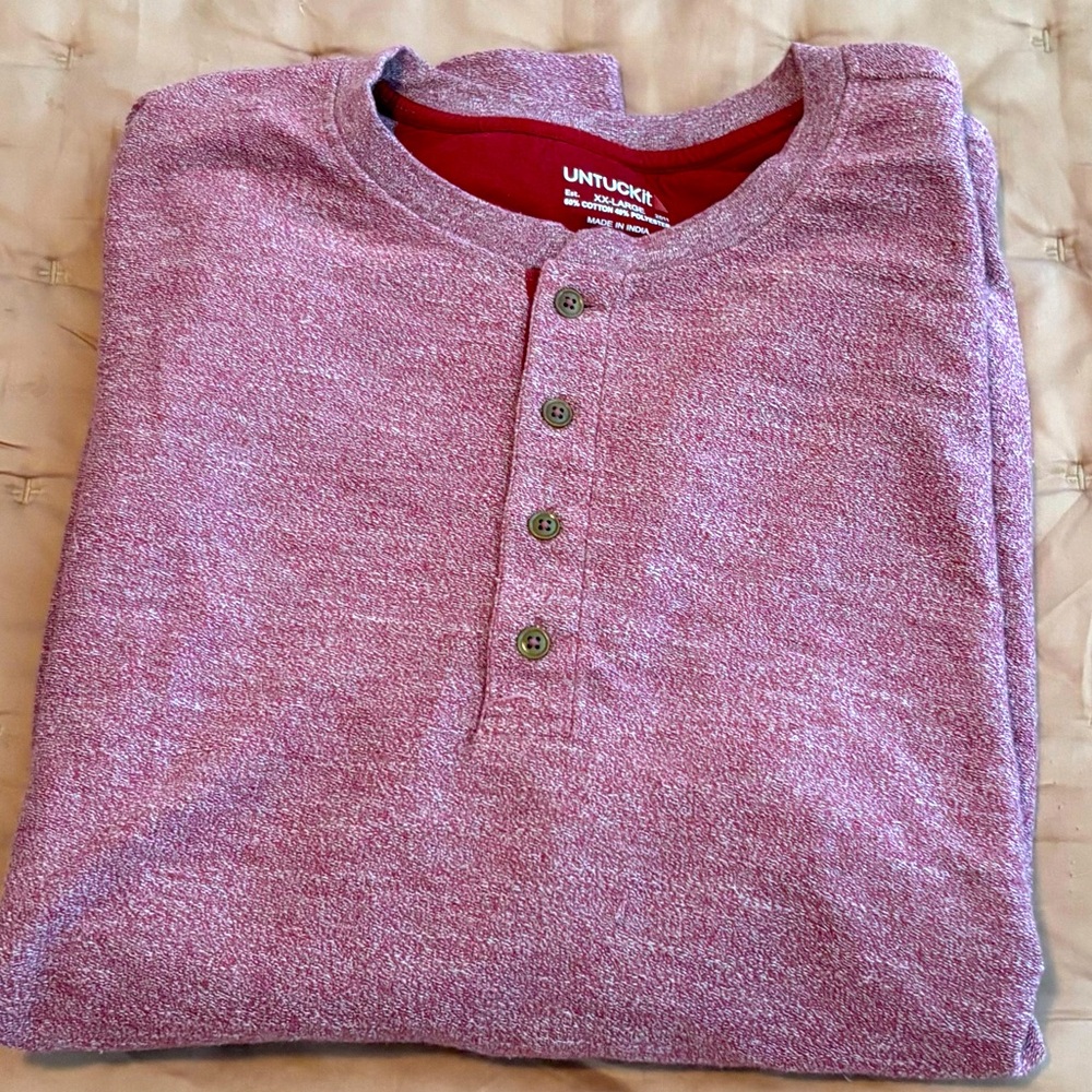 Untuckit Heathered Maroon Men’s Henley